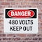 Signmission 480 Volts Keep Out Danger Sign, Plastic, 10in W x 7in L, 2PK OS-2PACK-DS-P-710-L-1954 - alternate 5